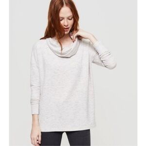 Lou & Grey Heathered Gray Zen Bounce Cowl Neck Pullover Sweater Tunic